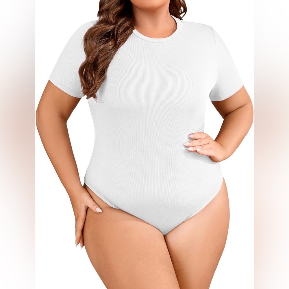 NWOT AMAZON WHITE RIBBED BODYSUIT